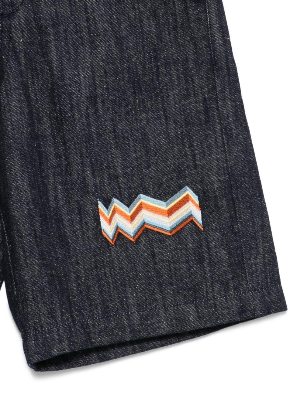 Shorts per bambino Missoni Kids blu con effetto denim con bottoni MY6R09 D0136 621 MISSONI KIDS