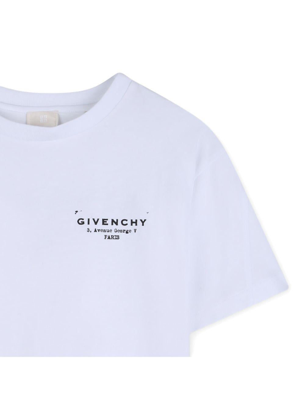 T-shirt per bambino Givenchy Kids bianca con stampa logo sul davanti H31075 10P GIVENCHY KIDS