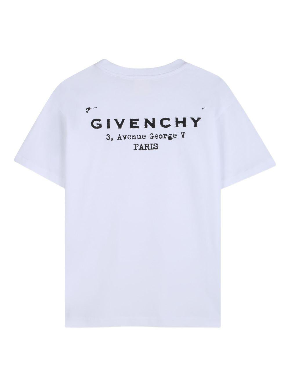 T-shirt per bambino Givenchy Kids bianca con stampa logo sul davanti H31075 10P GIVENCHY KIDS