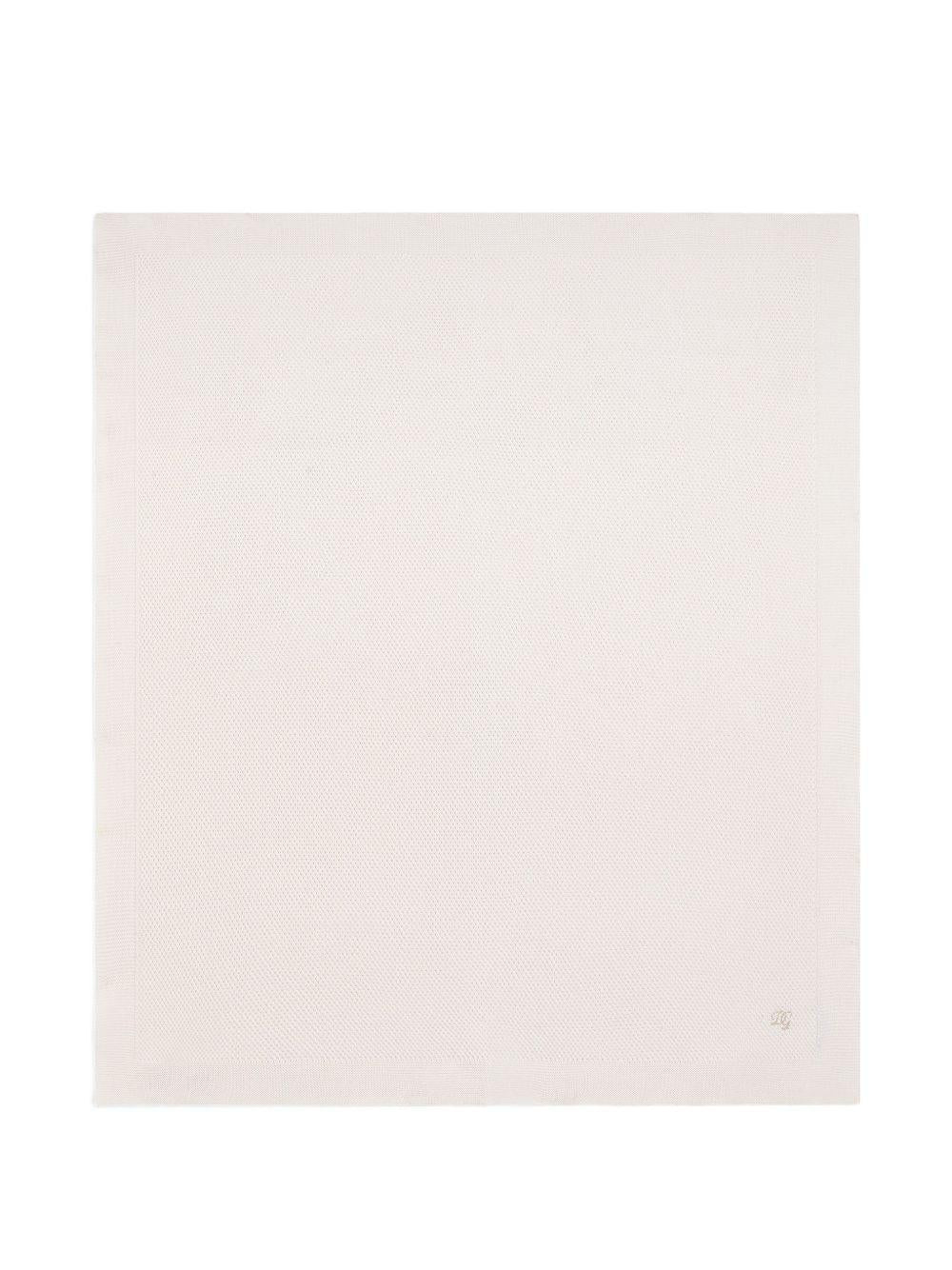 Coperta per neonati Dolce & Gabbana Kids bianca con finitura in rilievo LNKAG1 JGMG8 W0001 DOLCE & GABBANA KIDS