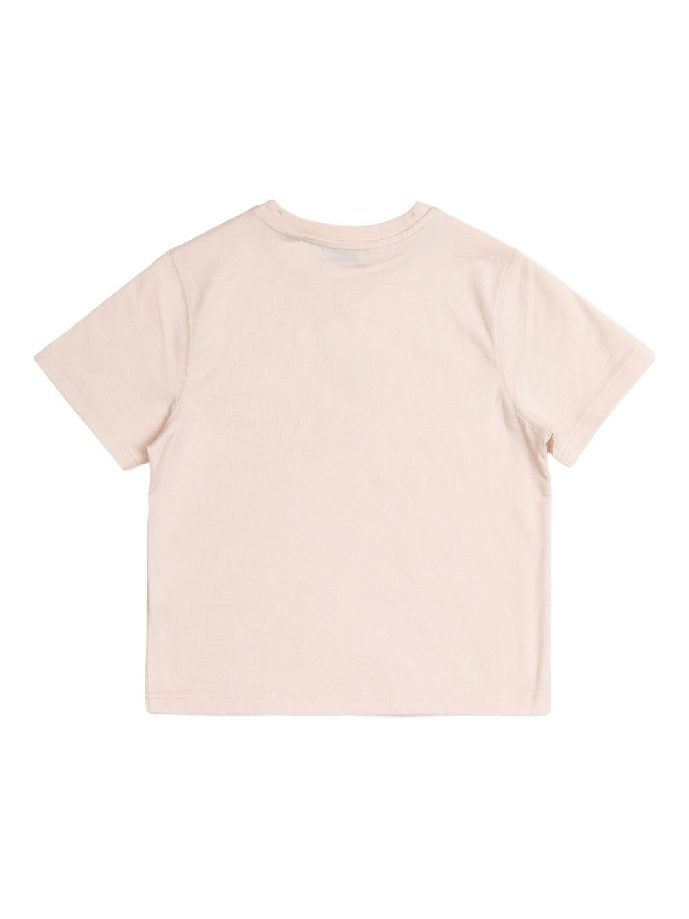 T-shirt per bambina Burberry Kids rosa con stampa orsetto sul davanti 8117421 A1439 BURBERRY KIDS