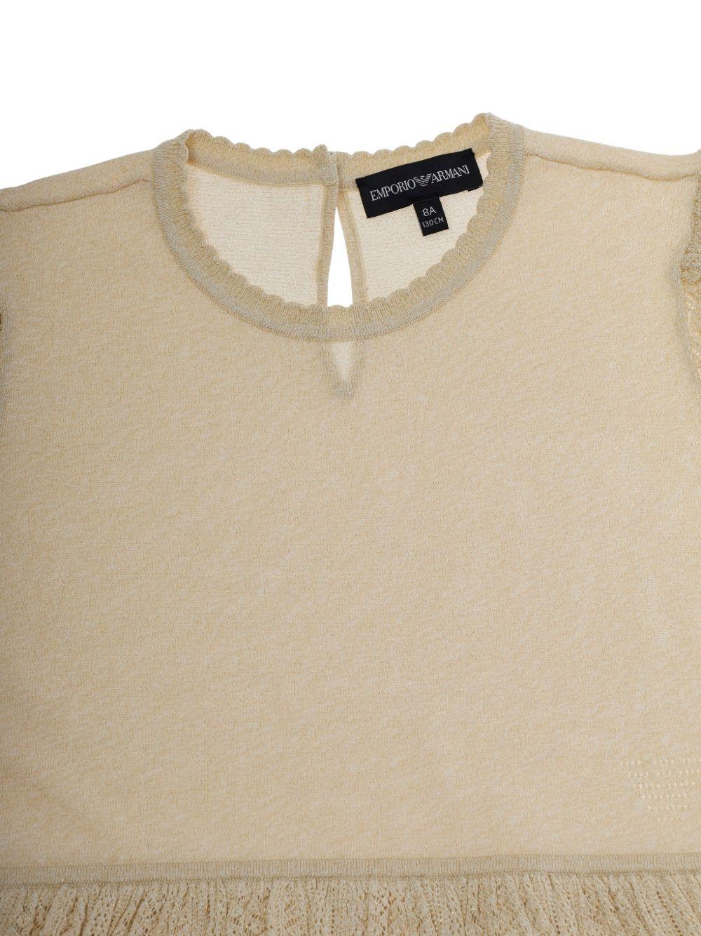 Abito per bambina Emporio Armani Kids beige con maniche a sbuffo EG000776 AF22791 U0007 EMPORIO ARMANI KIDS