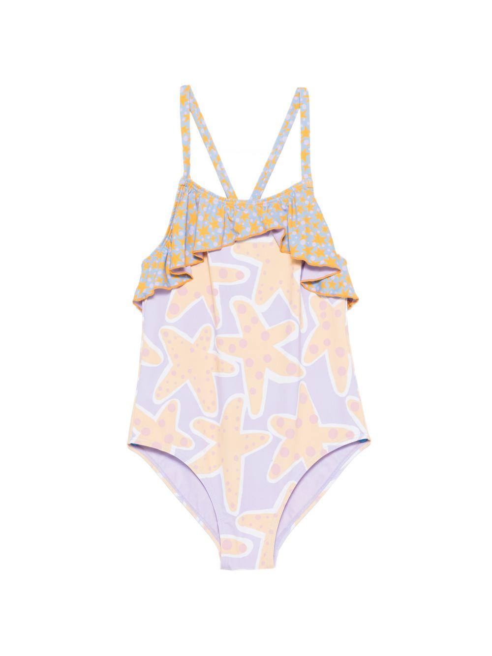 Costume per bambina Stella McCartney Kids multicolore con stampa grafica stelle marine all-over TYCA69 Z3514 539MC STELLA McCARTNEY KIDS