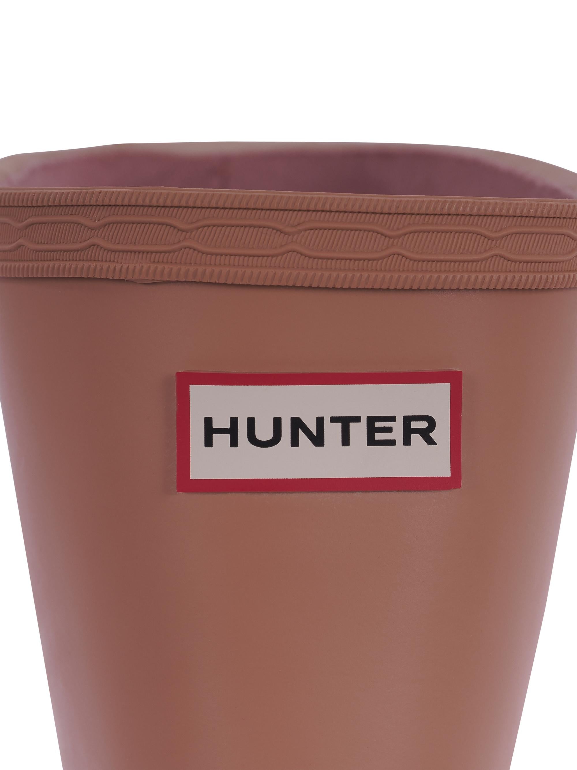 Stivali da pioggia per bambina Hunter Kids rosa con applicazione frontale con logo HFRK0032252 TC HUNTER