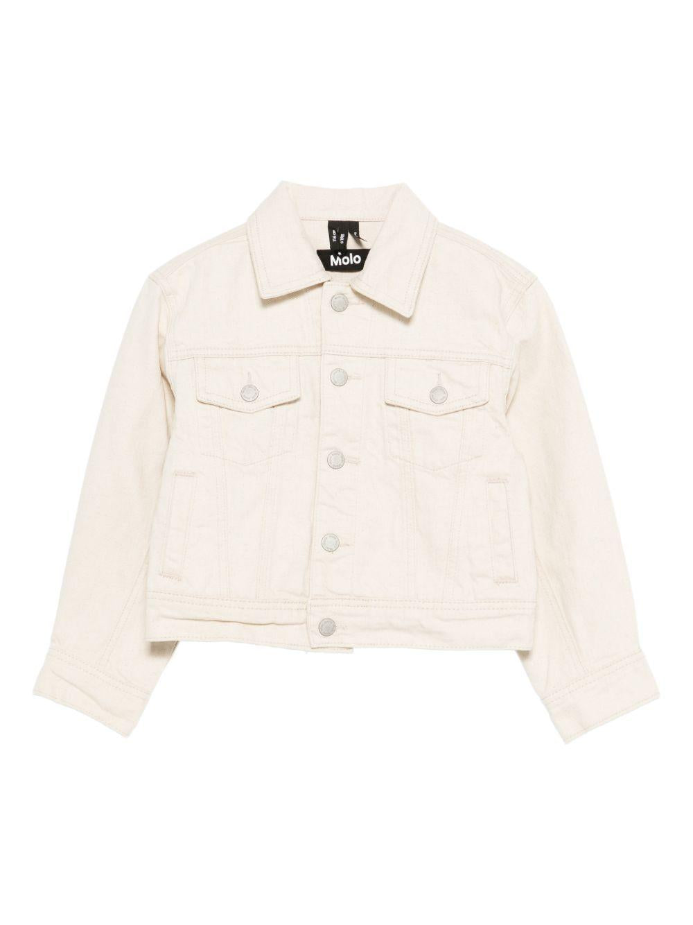 Giacca per bambini Molo beige con collo a punta 5S26M304 8894 MOLO