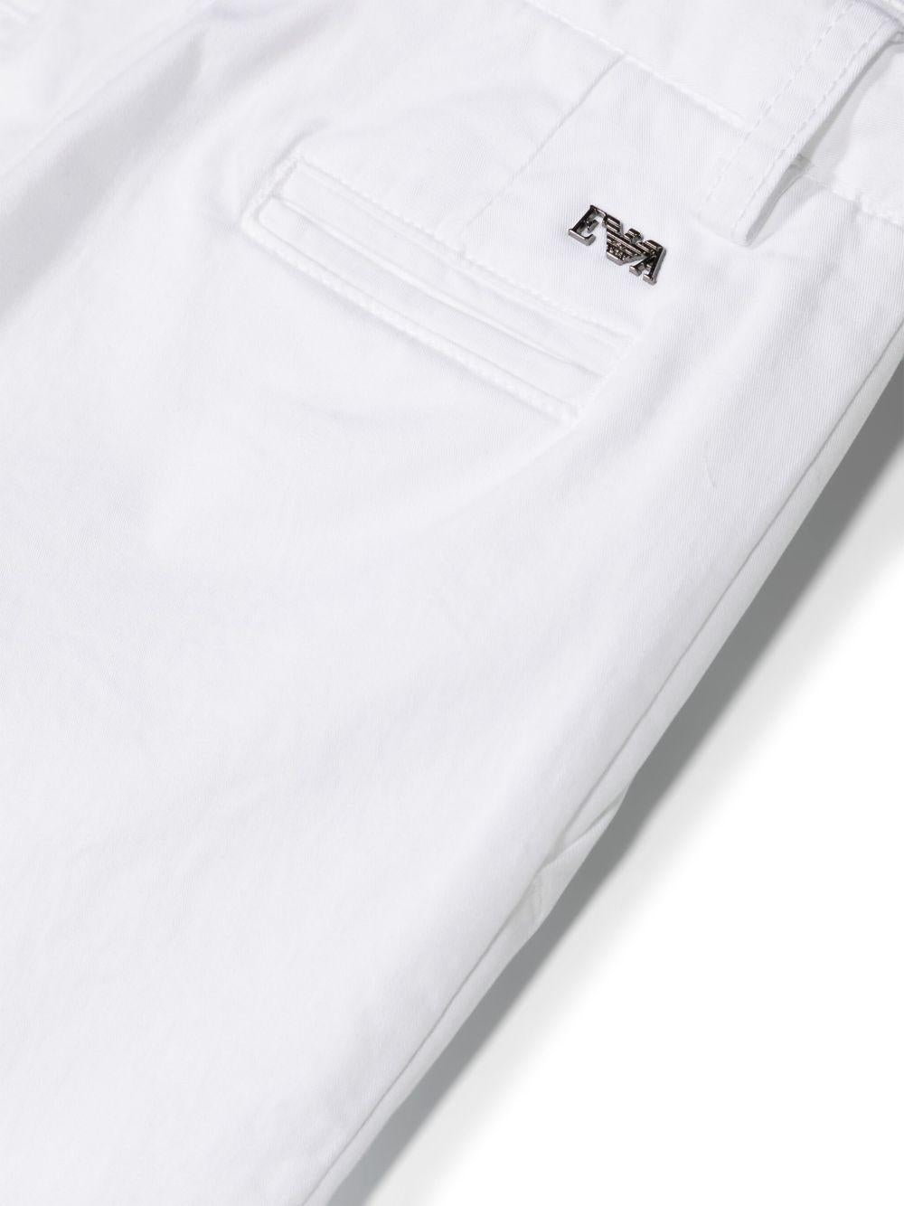 Chino per bambino Emporio Armani Kids bianco con taglio slim 8N4P60 4N6YZ 0100 EMPORIO ARMANI KIDS