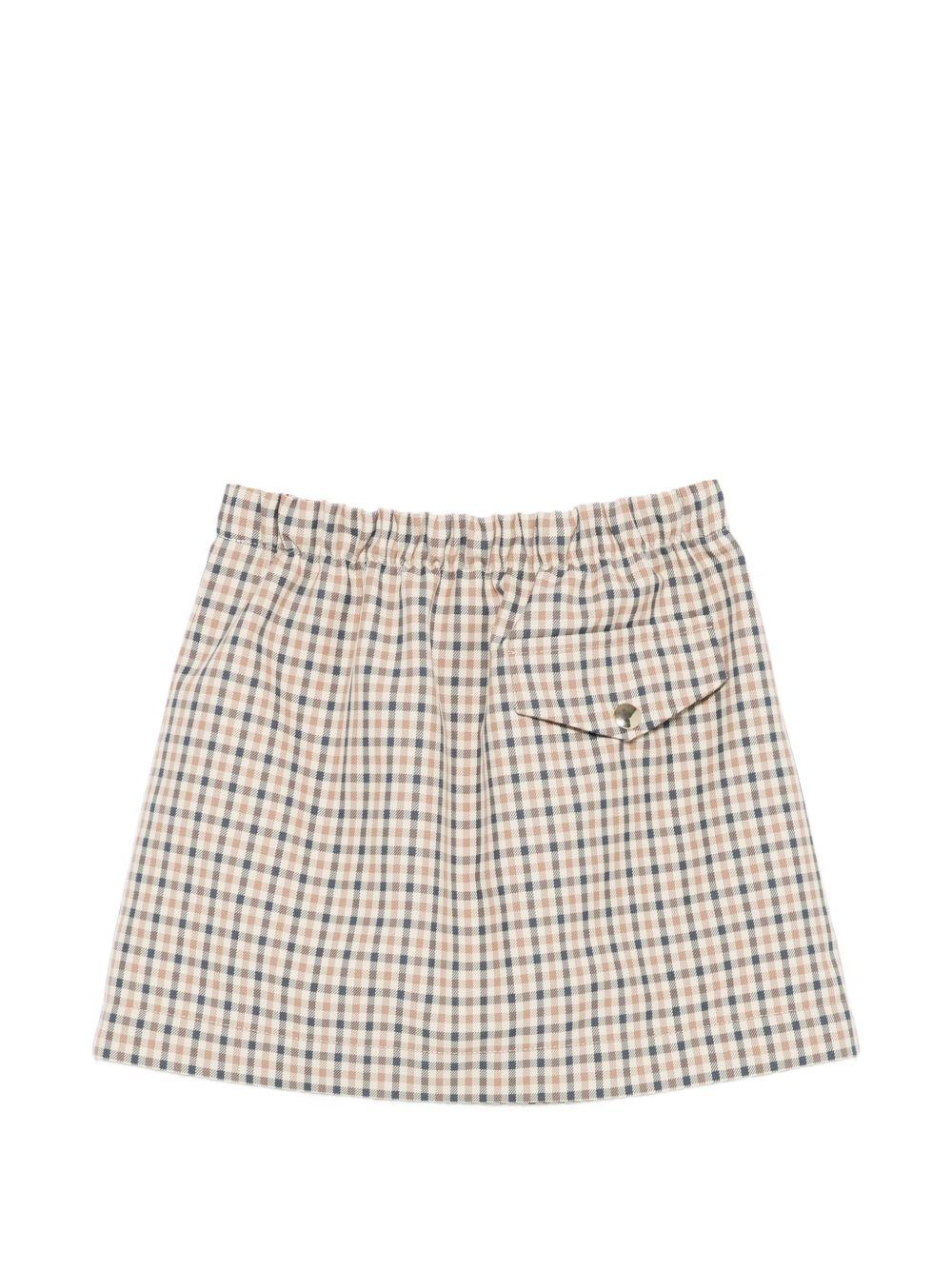 Gonna per bambina Douuod Kids marrone con motivo a quadri DY7A21 B0097 108BG DOUUOD