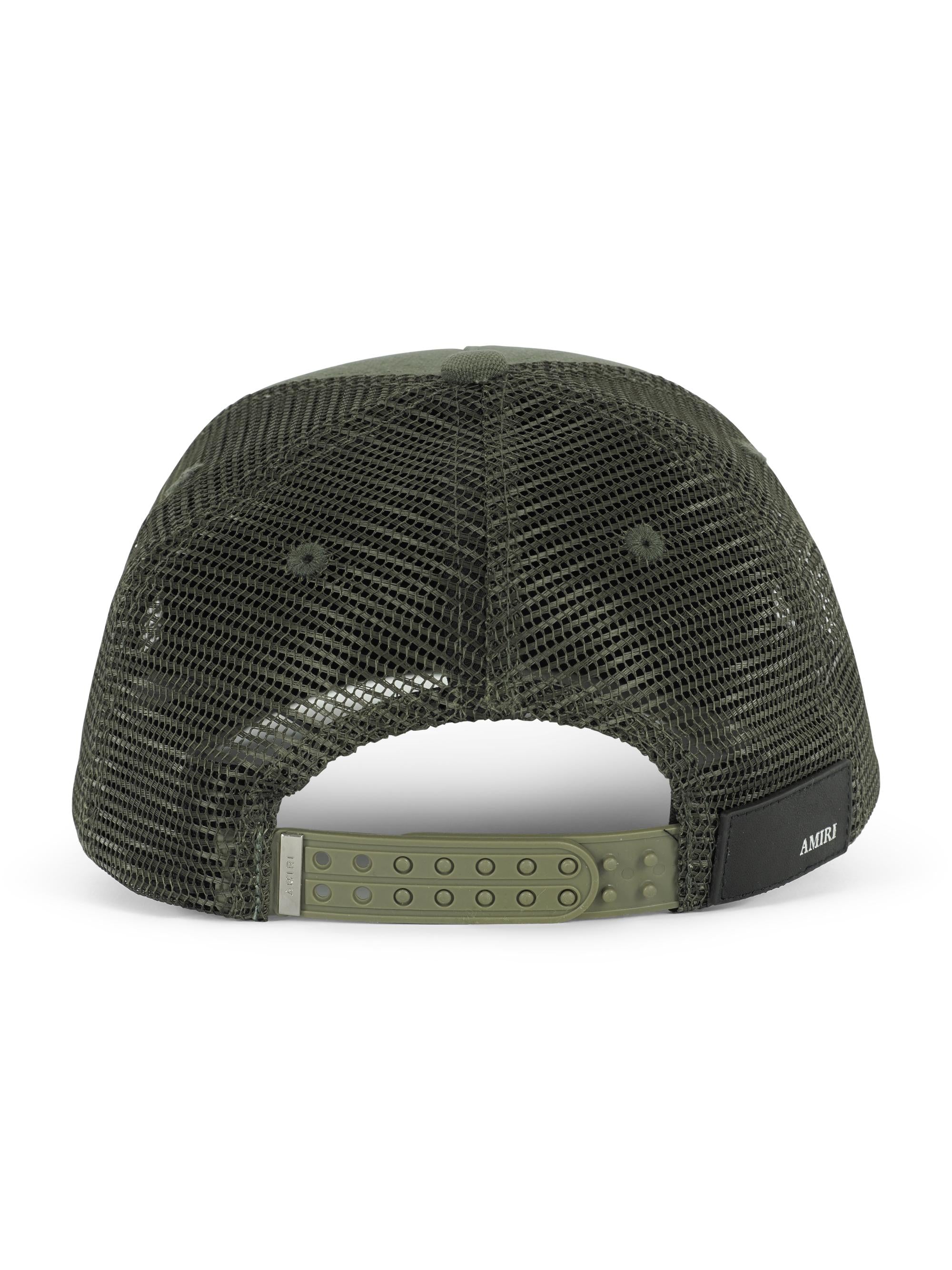 Cappello per bambino Amiri Kids verde con ossa ricamate sul davanti ACSAHE1001 329 AMIRI