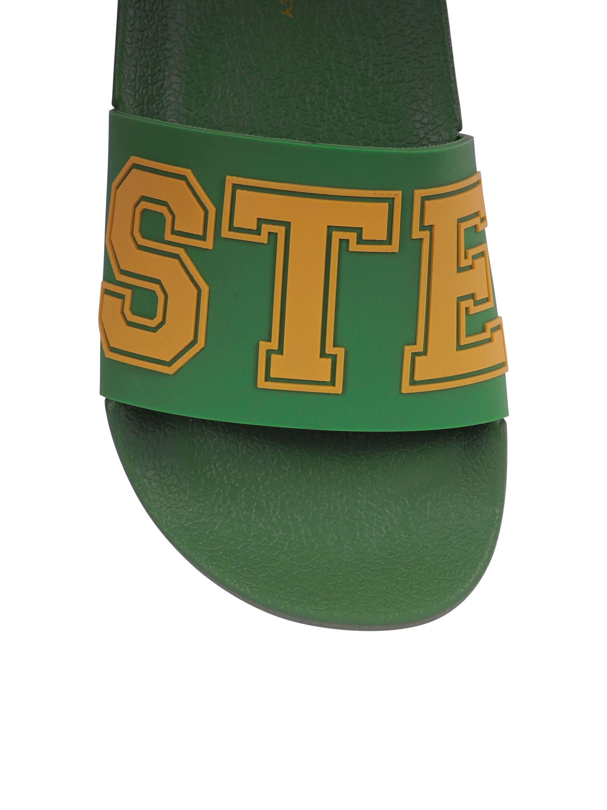 Ciabatte per bambino Stella McCartney Kids verdi con scritta Stella TY0Q26 Z2951 769 STELLA McCARTNEY KIDS