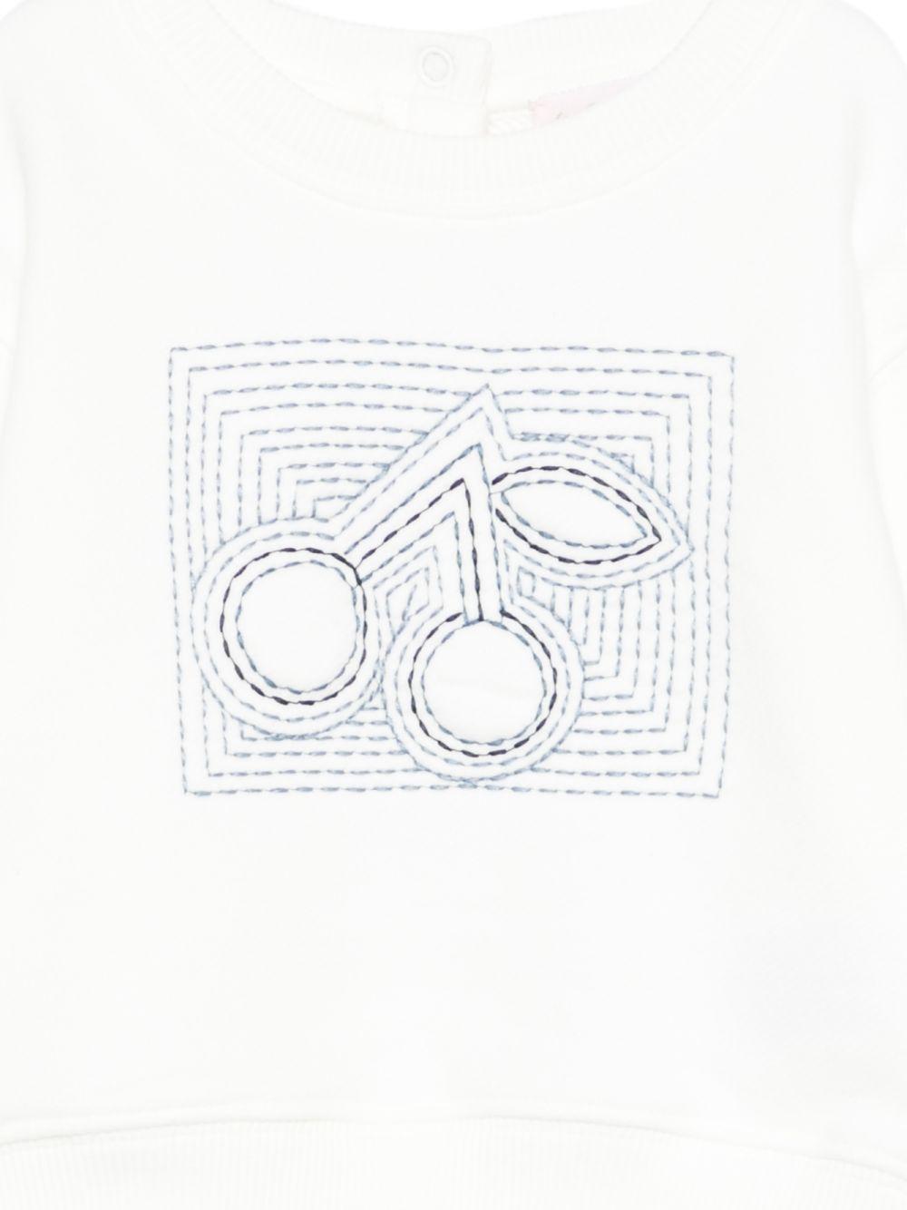 Felpa per neonati Bonpoint bianca con ricamo ciliegie S06XSWK00002 102 BONPOINT