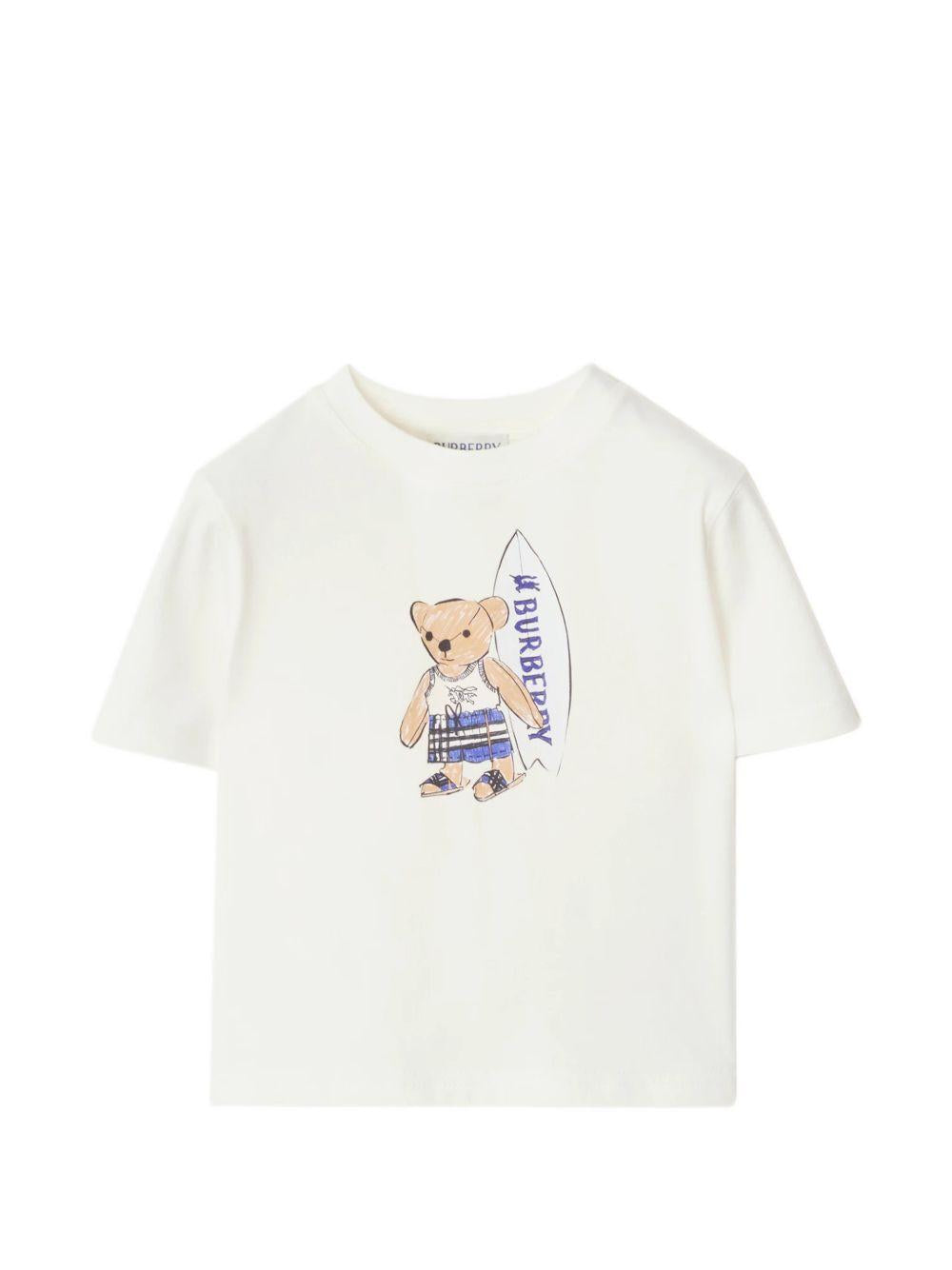 T-shirt per neonato Burberry Kids bianca con stampa grafica 8121289 A2014 BURBERRY KIDS