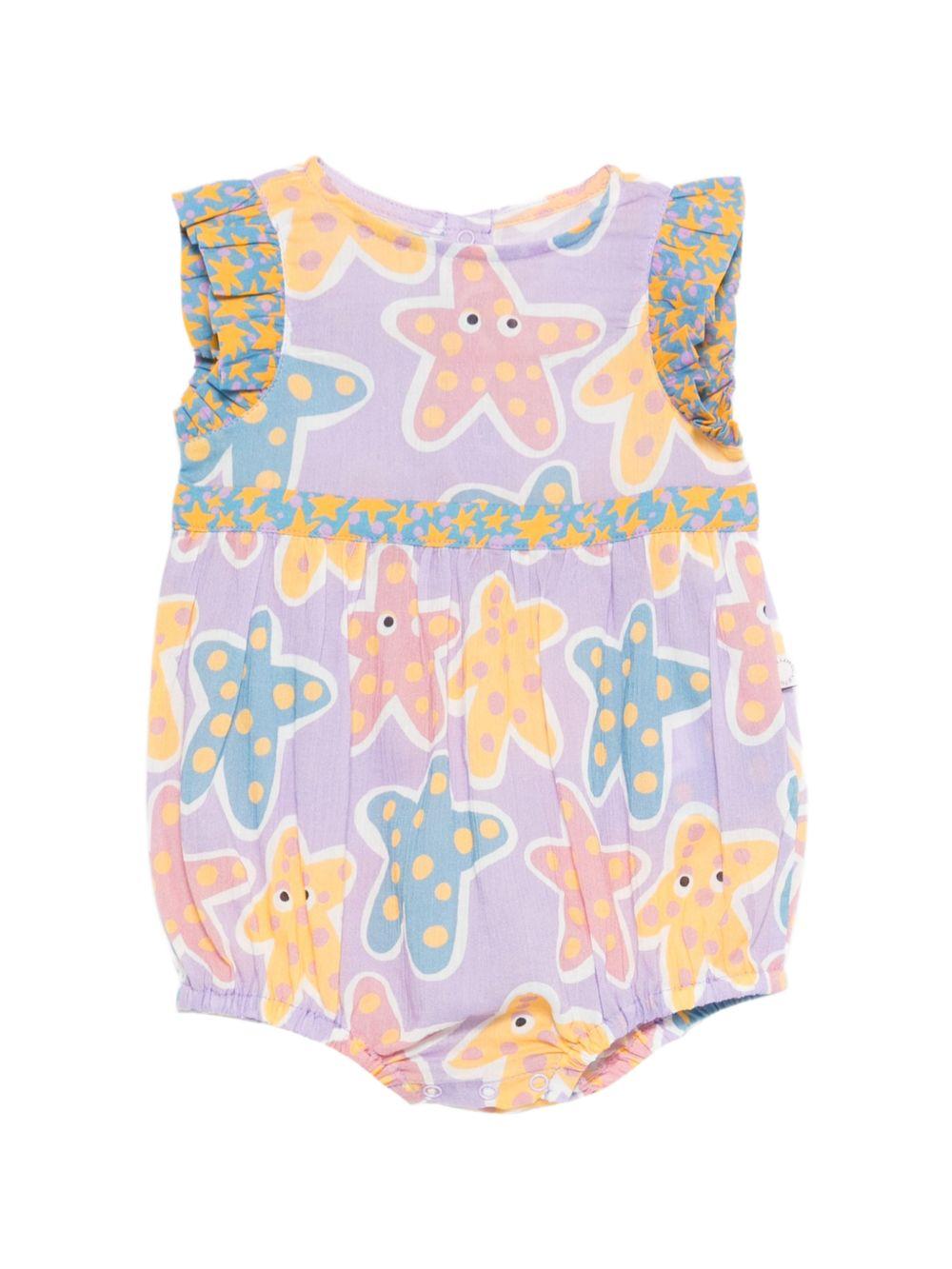 Tutina per neonata Stella McCartney Kids viola con stampa stelle marine all-over TYA032 Z3603 539MC STELLA McCARTNEY KIDS