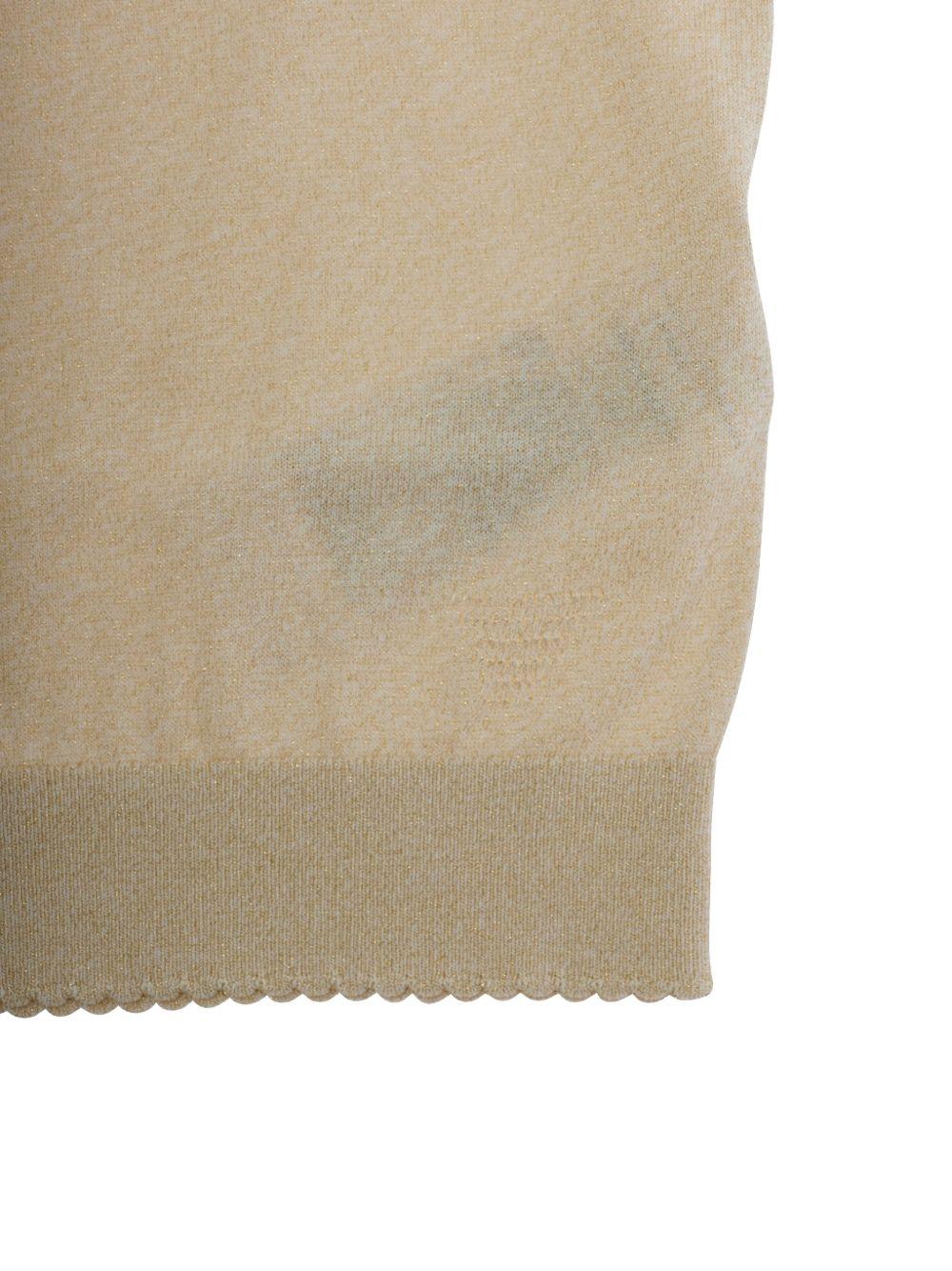 T-shirt per bambina Emporio Armani Kids beige con maniche corte a sbuffo EG000778 AF22791 U0007 EMPORIO ARMANI KIDS