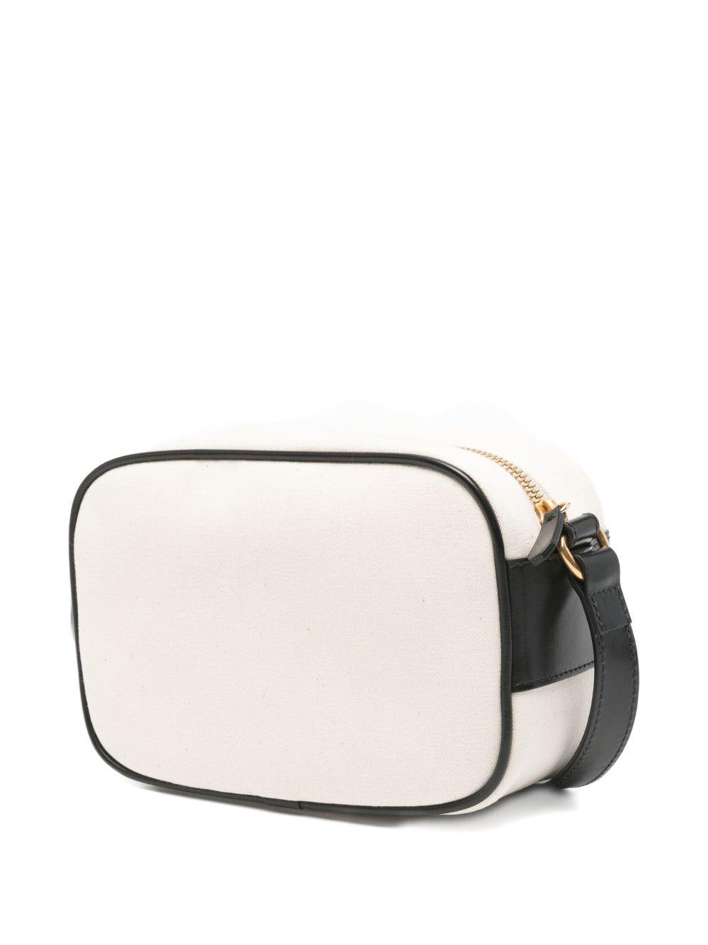 Borsa fasciatoio per neonati Balmain Kids bianca e nera con logo sul davanti BY0B68 Z0042 101NE BALMAIN KIDS