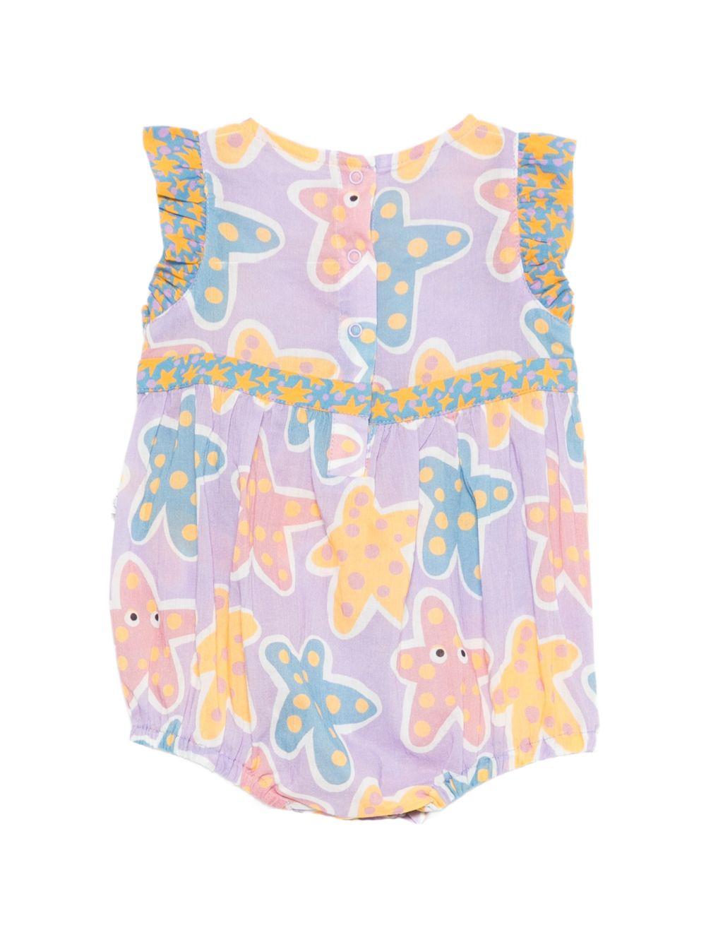 Tutina per neonata Stella McCartney Kids viola con stampa stelle marine all-over TYA032 Z3603 539MC STELLA McCARTNEY KIDS