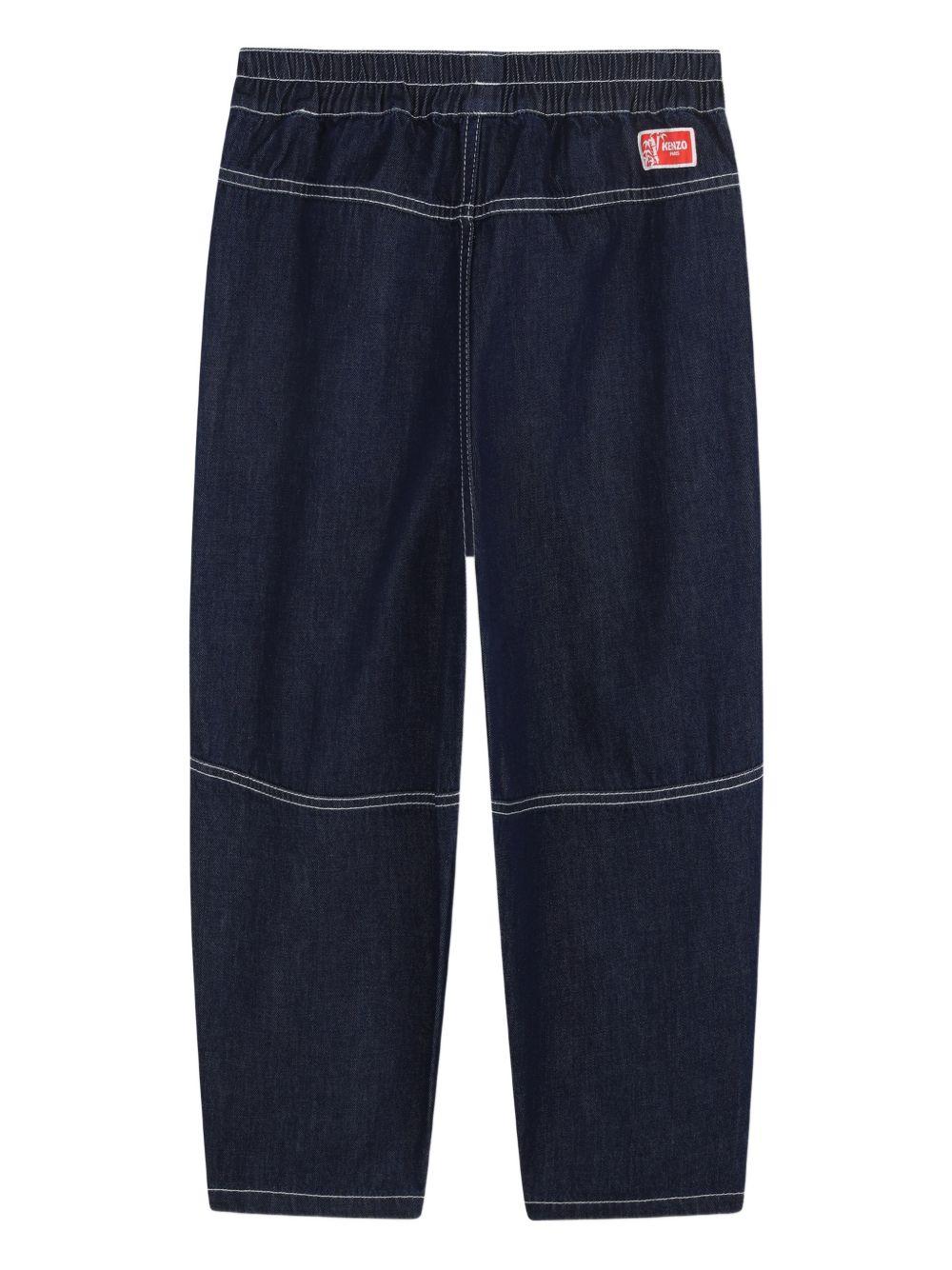 Jeans per bambino Kenzo Kids blu con stampa logo K61731 Z35 KENZO KIDS