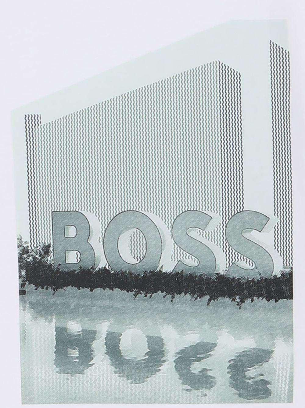 T-shirt per bambino Boss Kids bianco con stampa grafica J52977 10P BOSS KIDS