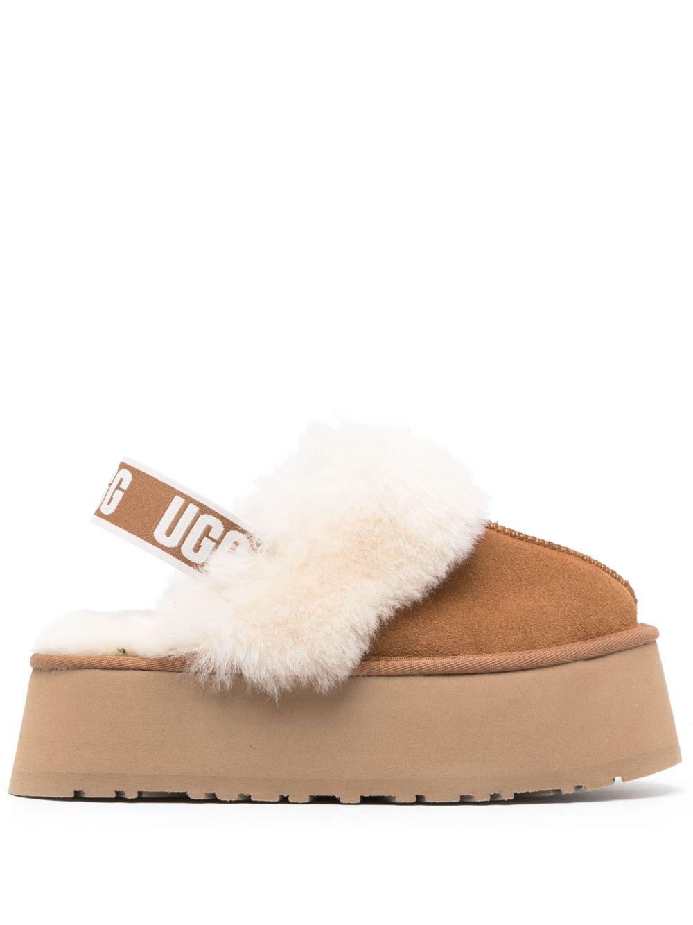 Slippers Mules Funkette per bambina Ugg Kids beige con pelle scamosciata di vitello 1113474 CHE UGG
