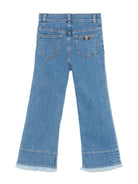 Jeans con frange per bambina Elisabetta Franchi La Mia Bambina blu con passanti - Rubino Kids