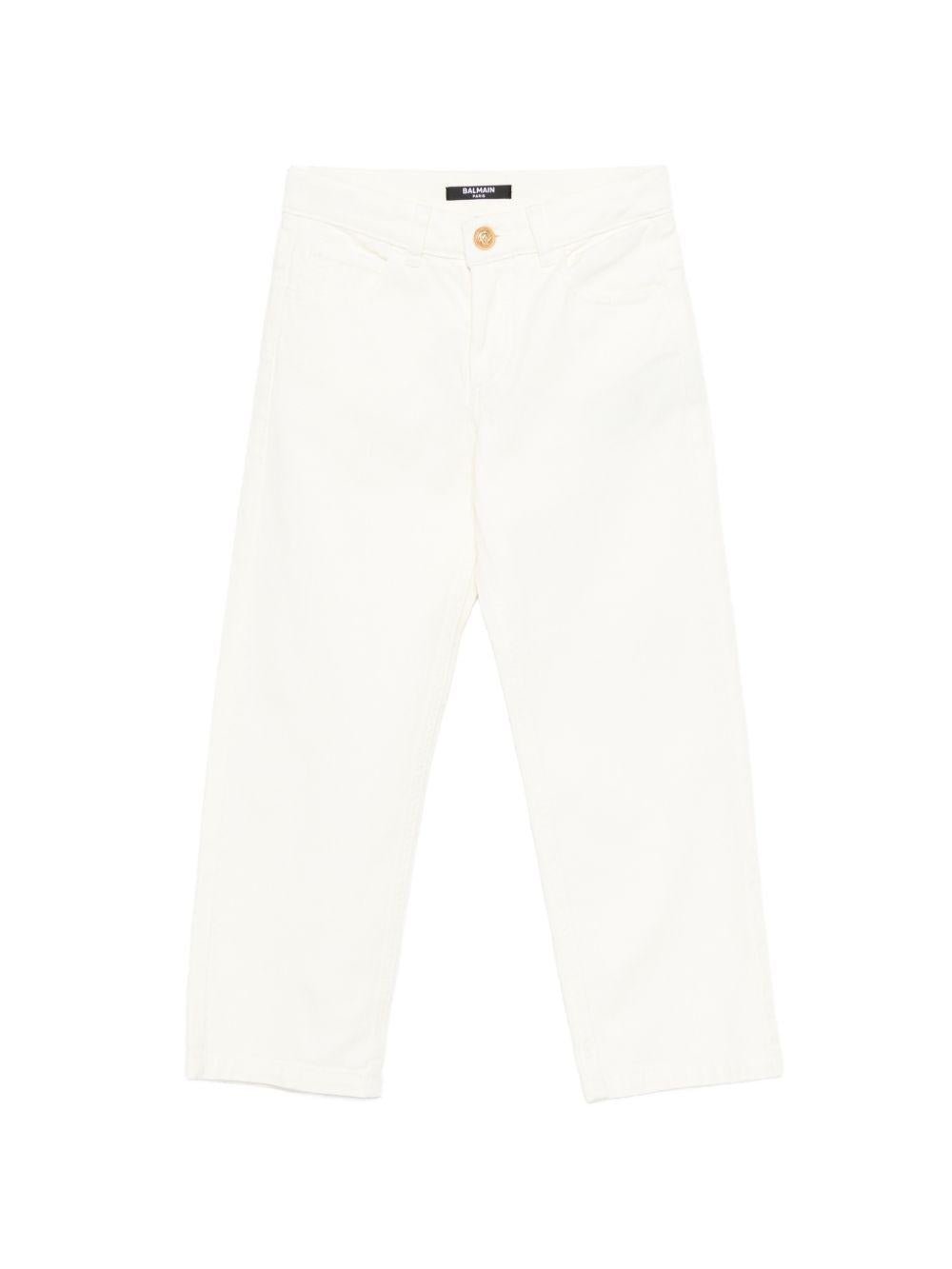 Jeans da bambino Balmain Kids bianco con decorazione - Rubino Kids