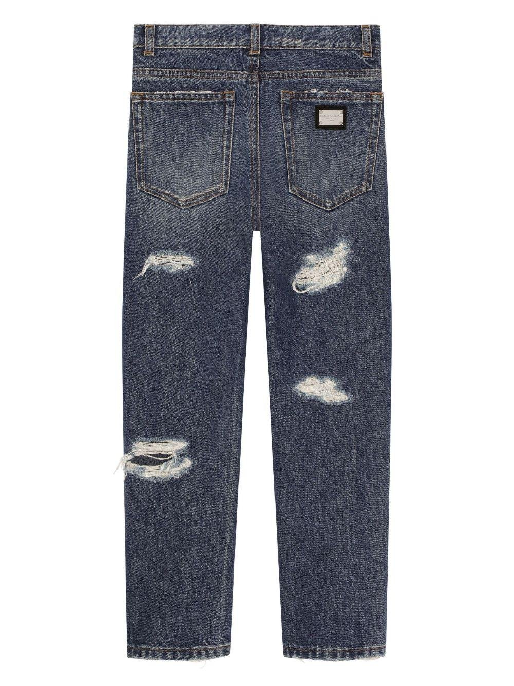 Jeans dritti con strappi - Rubino Kids