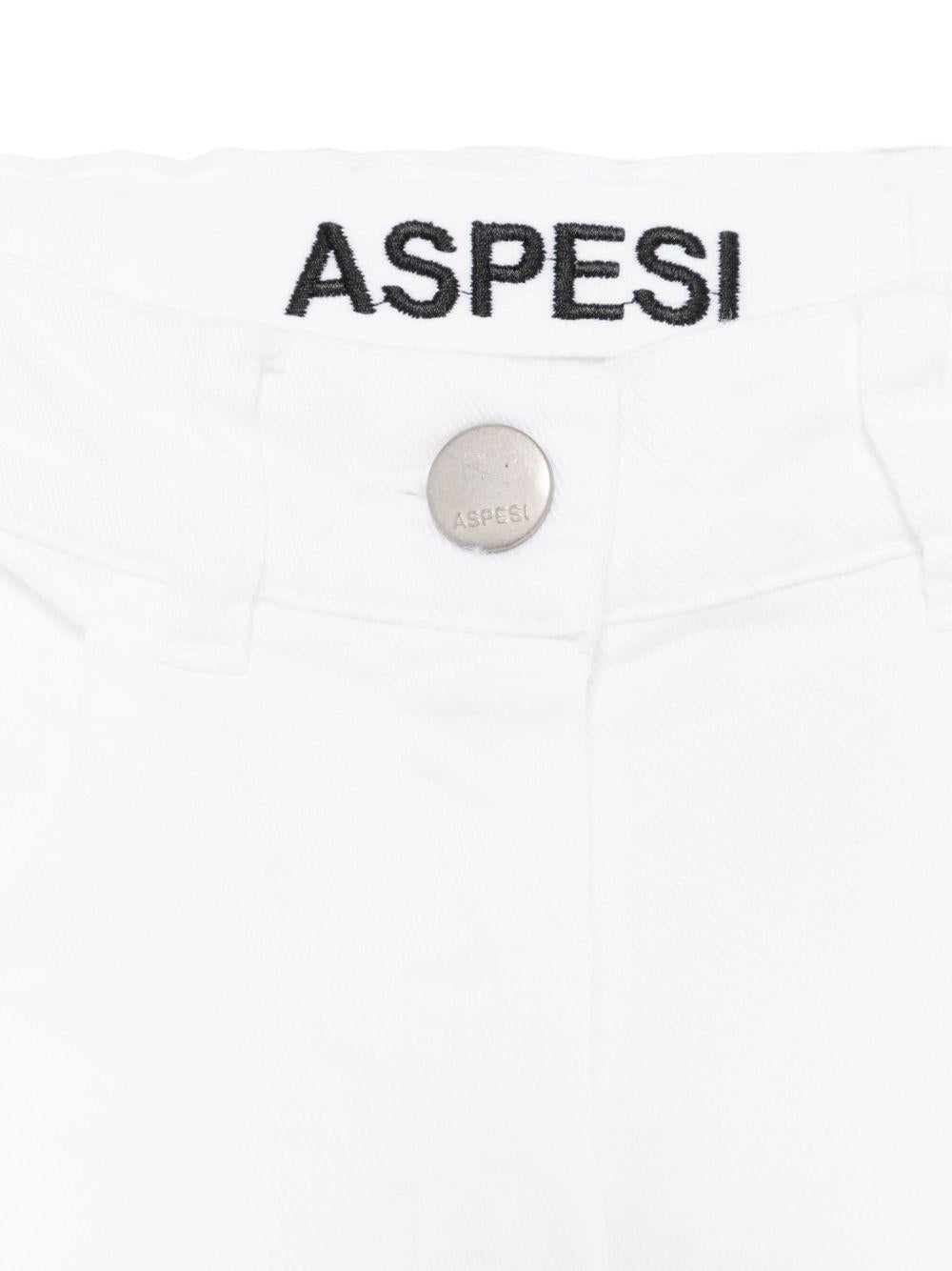 Jeans dritti per bambina Aspesi Kids bianco con passanti - Rubino Kids