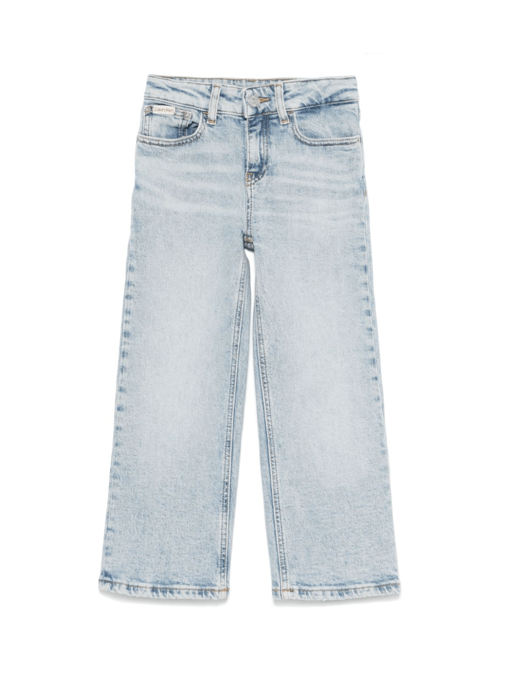 Jeans dritti per bambino Calvin Klein Kids azzurro con passanti - Rubino Kids
