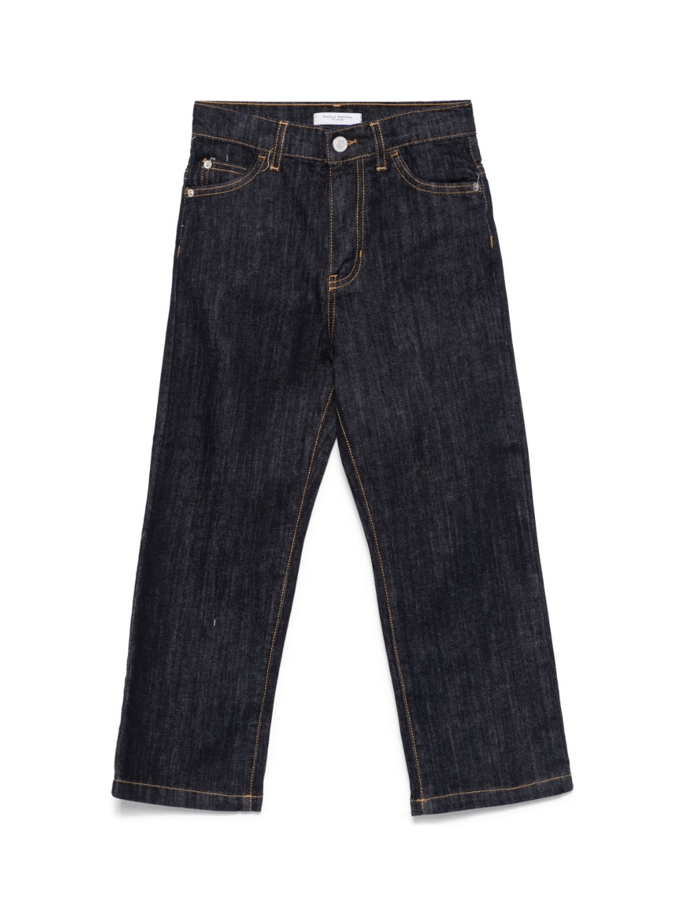 Jeans dritti per bambino Paolo Pecora Kids denim scuro con design a cinque tasche - Rubino Kids