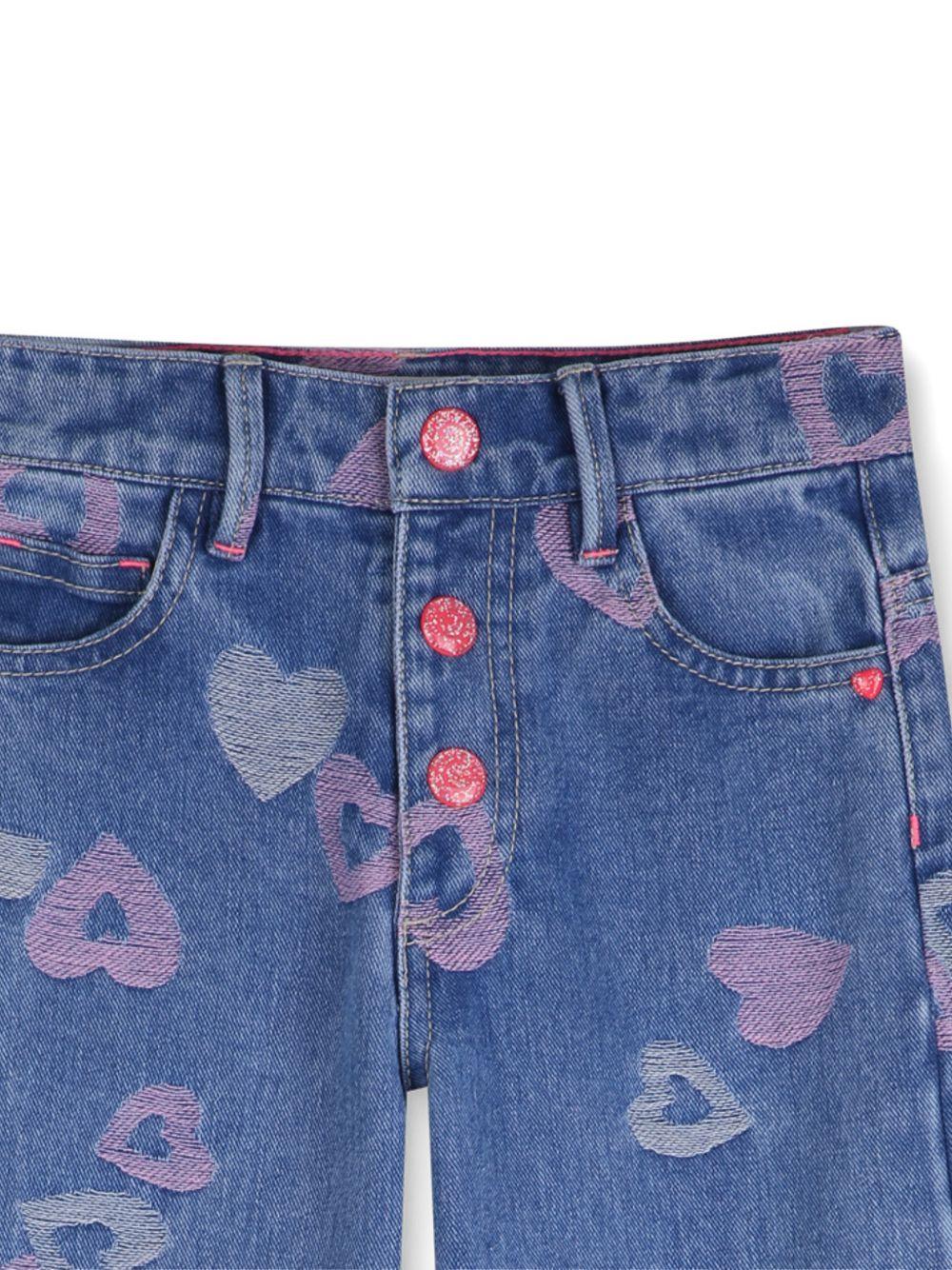 Jeans per bambina Billieblush blu con dettagli a cuore - Rubino Kids
