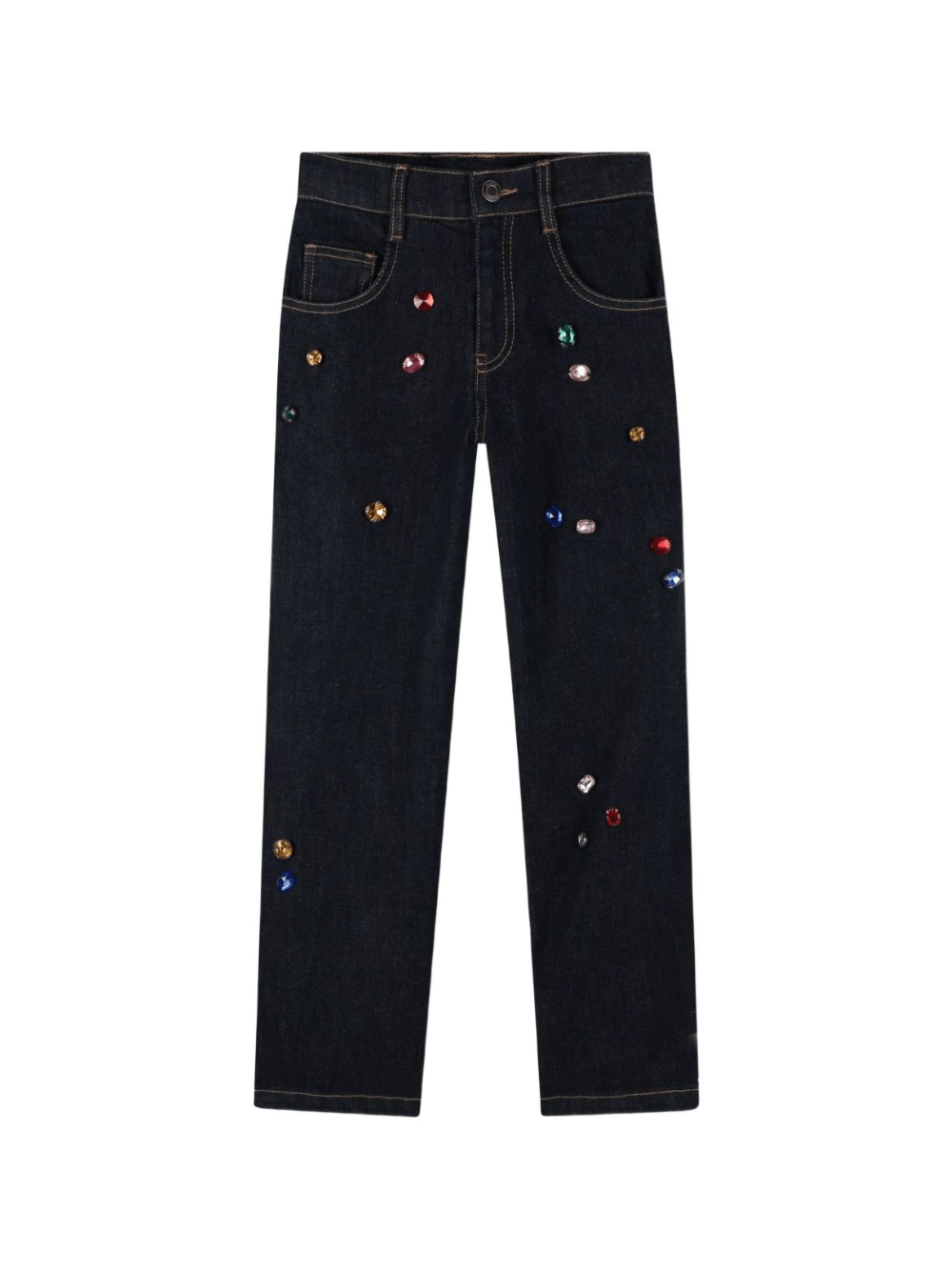 Jeans per bambina Marc Jacobs Kids denim con decorazioni di pietre multicolor - Rubino Kids