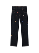 Jeans per bambina Marc Jacobs Kids denim con decorazioni di pietre multicolor - Rubino Kids