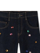 Jeans per bambina Marc Jacobs Kids denim con decorazioni di pietre multicolor - Rubino Kids