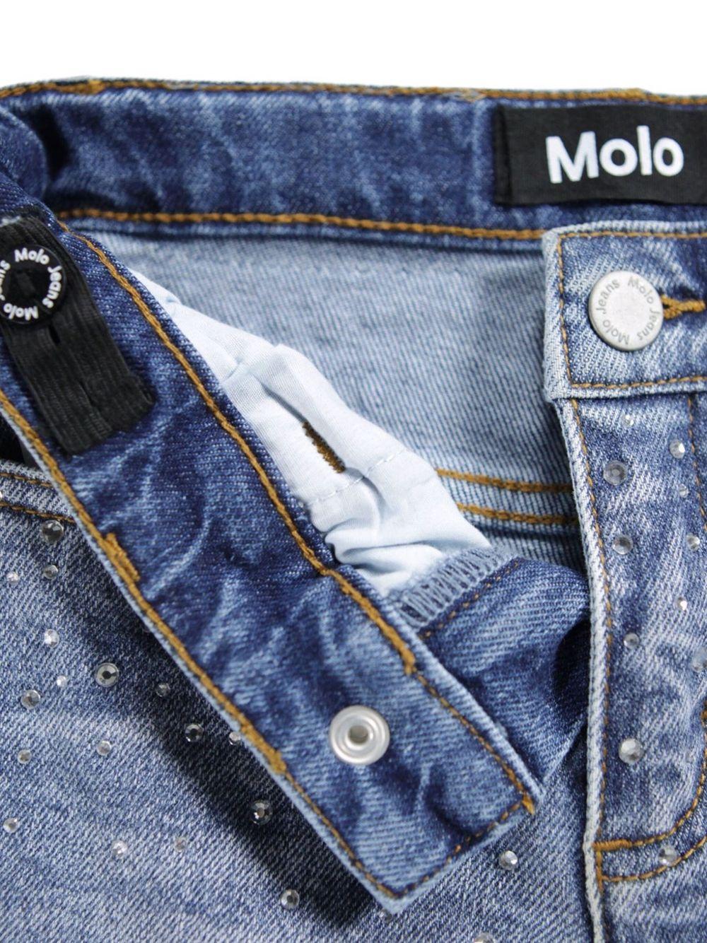 Jeans per bambina Molo Asta in denim con decorazione con strass - Rubino Kids