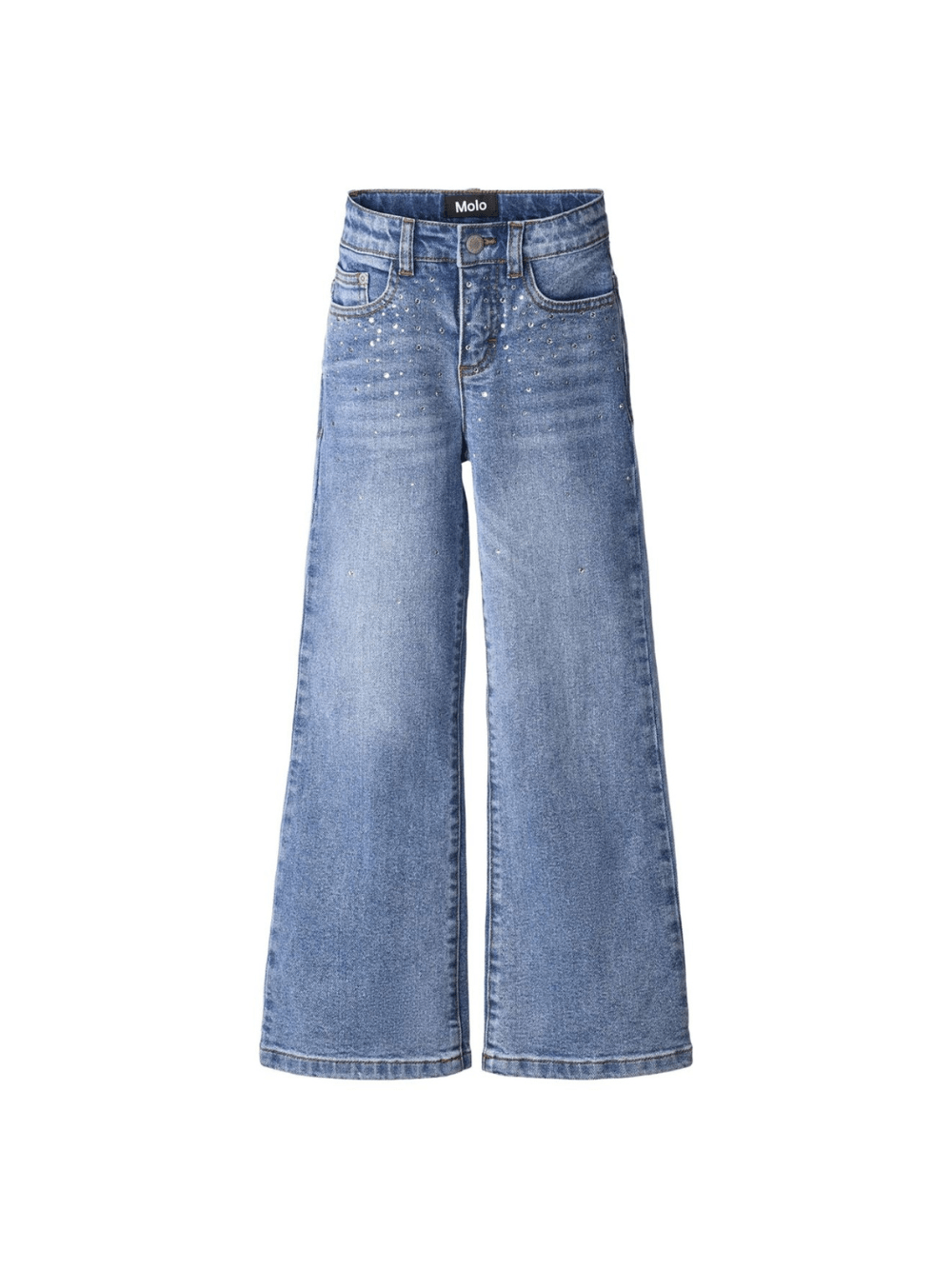 Jeans per bambina Molo Asta in denim con decorazione con strass - Rubino Kids