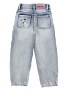 Jeans per bambina Monnalisa x Disney in denim con gemme Stitch - Rubino Kids