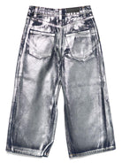 Jeans per bambina MSGM Kids argento con effetto metallizzato - Rubino Kids