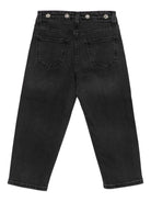 Jeans per bambina MSGM Kids in denim nero con borchie sulla cintura - Rubino Kids