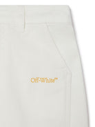 Jeans per bambina Off - White Kids Bookish bianco con orlo sfrangiato - Rubino Kids