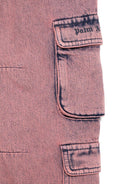 Jeans per bambina Palm Angels Kids rosa con tasche cargo - Rubino Kids