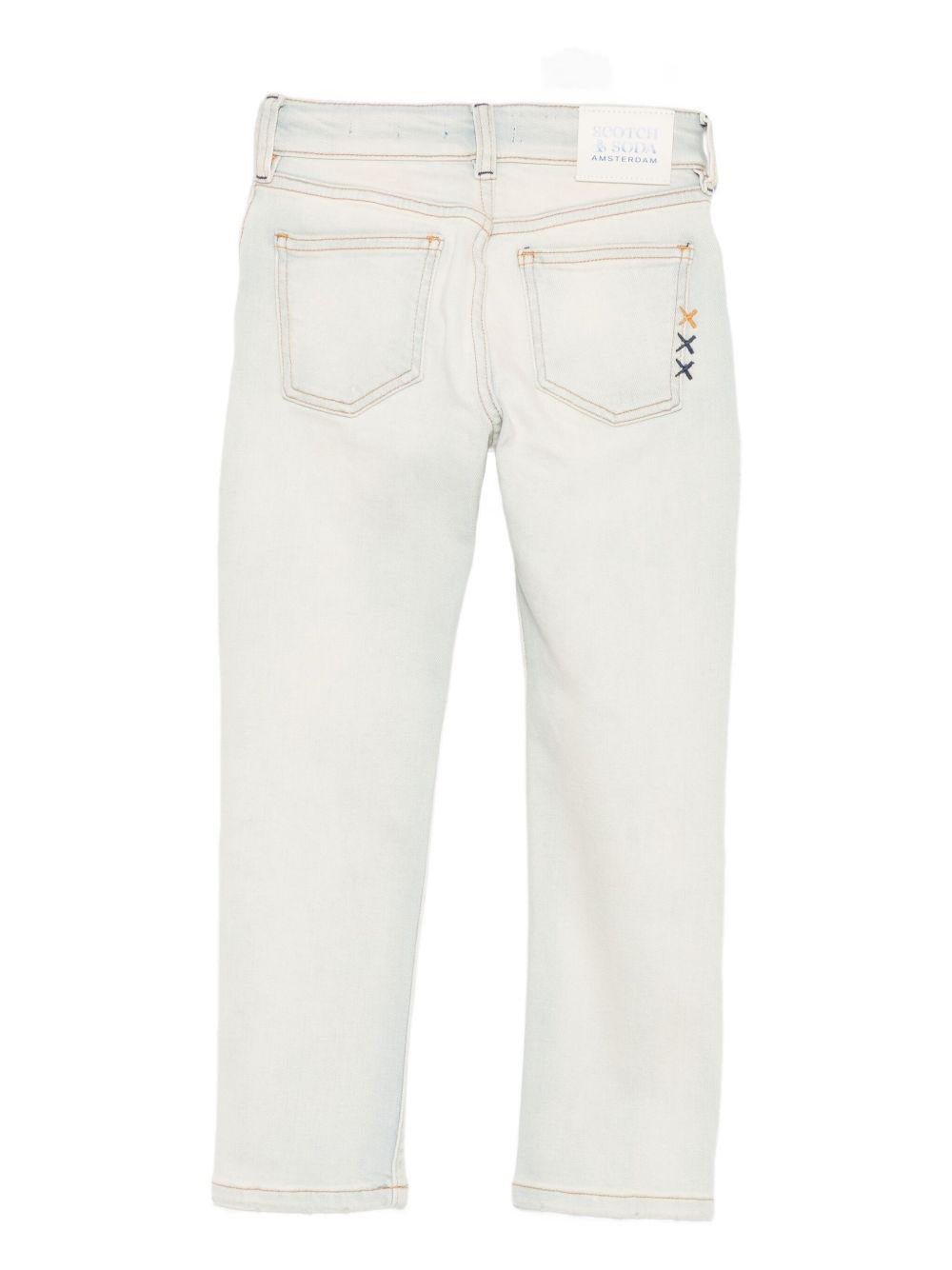 Jeans per bambina Scotch & Soda Kids azzurri con dettagli ricamati - Rubino Kids