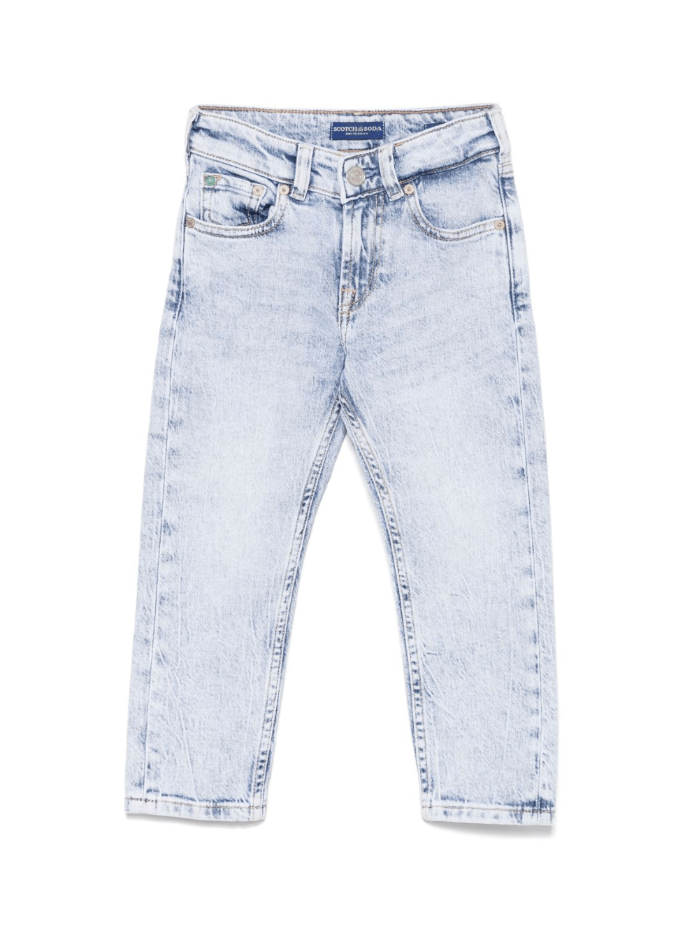 Jeans per bambina Scotch & Soda Kids in denim con applicazione logo - Rubino Kids