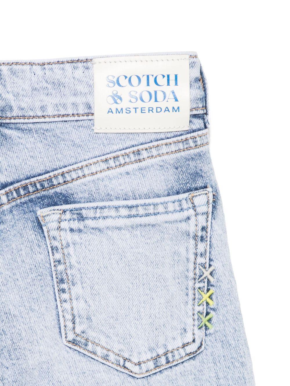 Jeans per bambina Scotch & Soda Kids in denim con applicazione logo - Rubino Kids