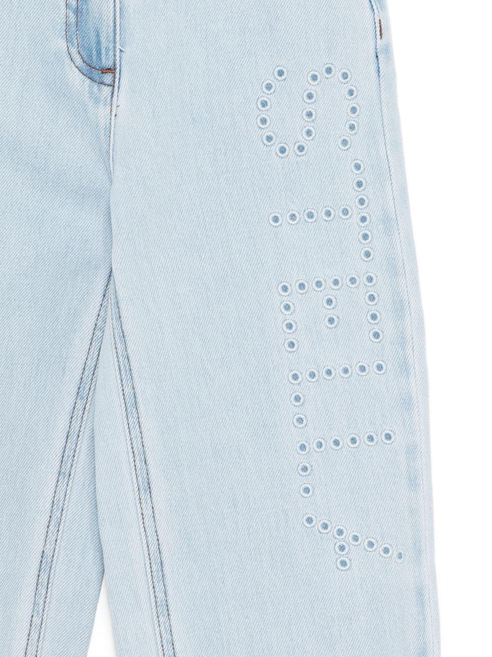 Jeans per bambina Stella McCartney Kids in denim con ricamo - Rubino Kids