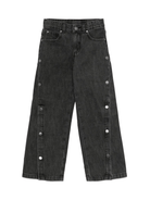 Jeans per bambina Stella McCartney Kids in denim nero con bottoni sulla gamba - Rubino Kids