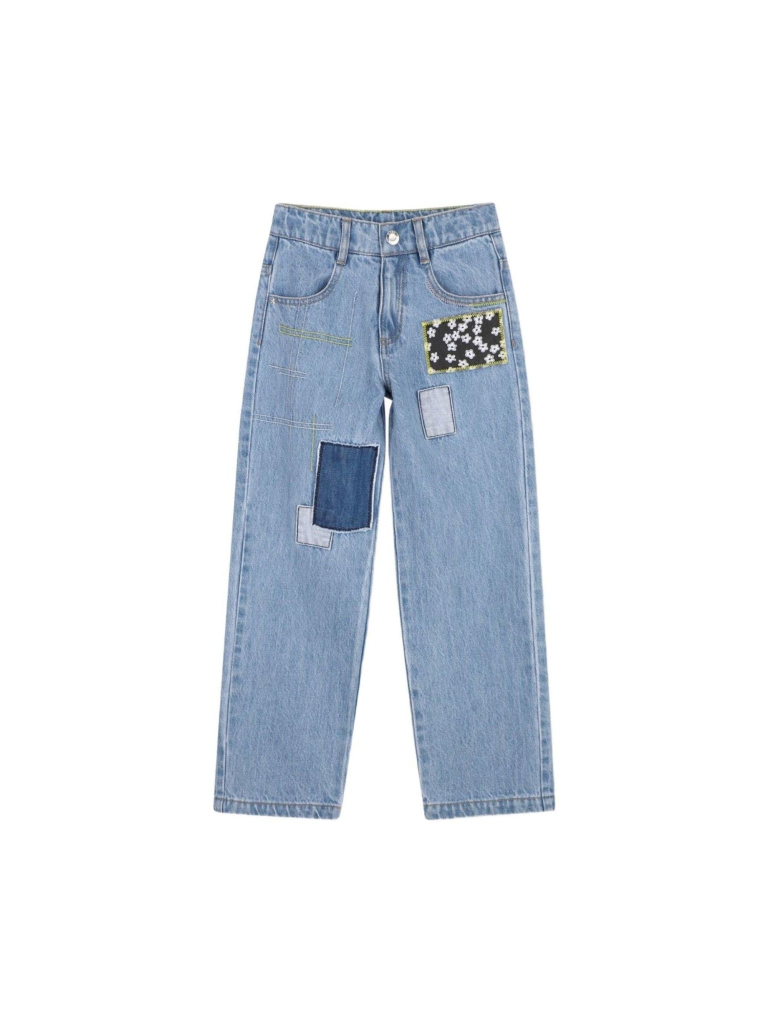 Jeans per bambina The Marc Jacobs Kids denim con toppe decorative - Rubino Kids