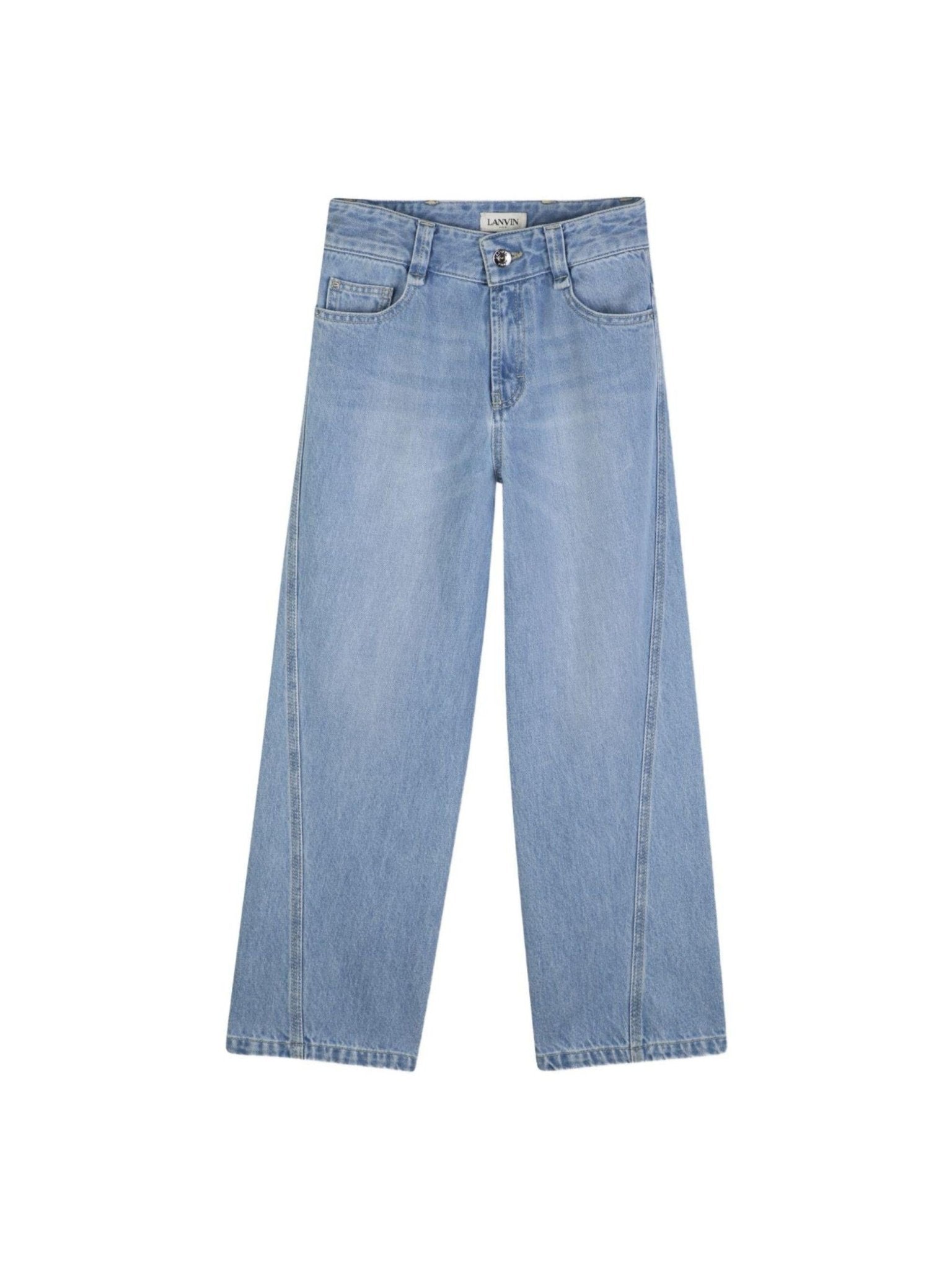 Jeans per bambino Lanvin Enfant azzurro con dettaglio logo - Rubino Kids
