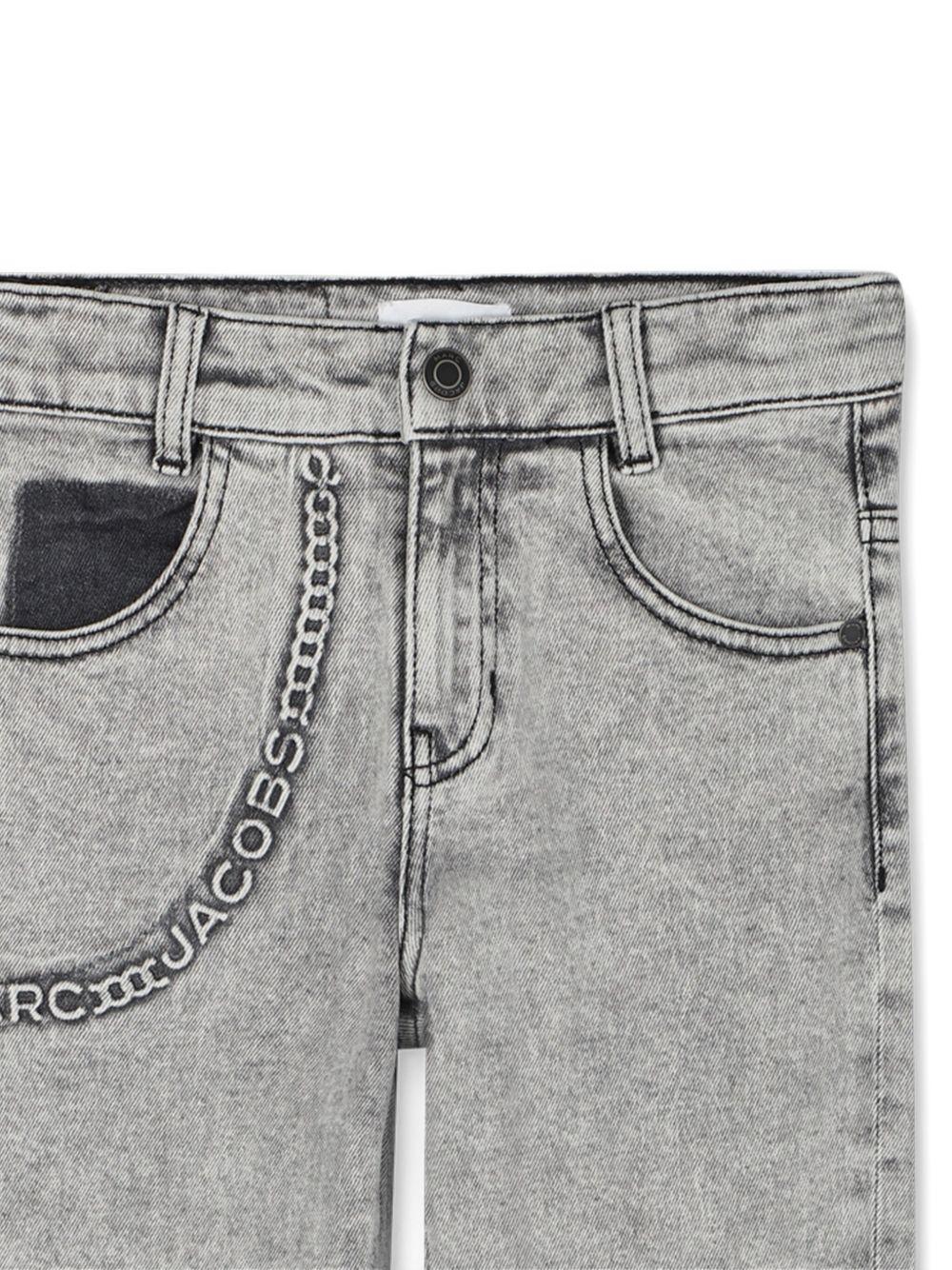 Jeans per bambino Marc Jacobs Kids grigi con stampa logo - Rubino Kids