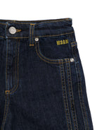 Jeans per bambino MSGM Kids denim con logo ricamato - Rubino Kids