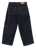 Jeans per bambino MSGM Kids denim con toppa con logo - Rubino Kids