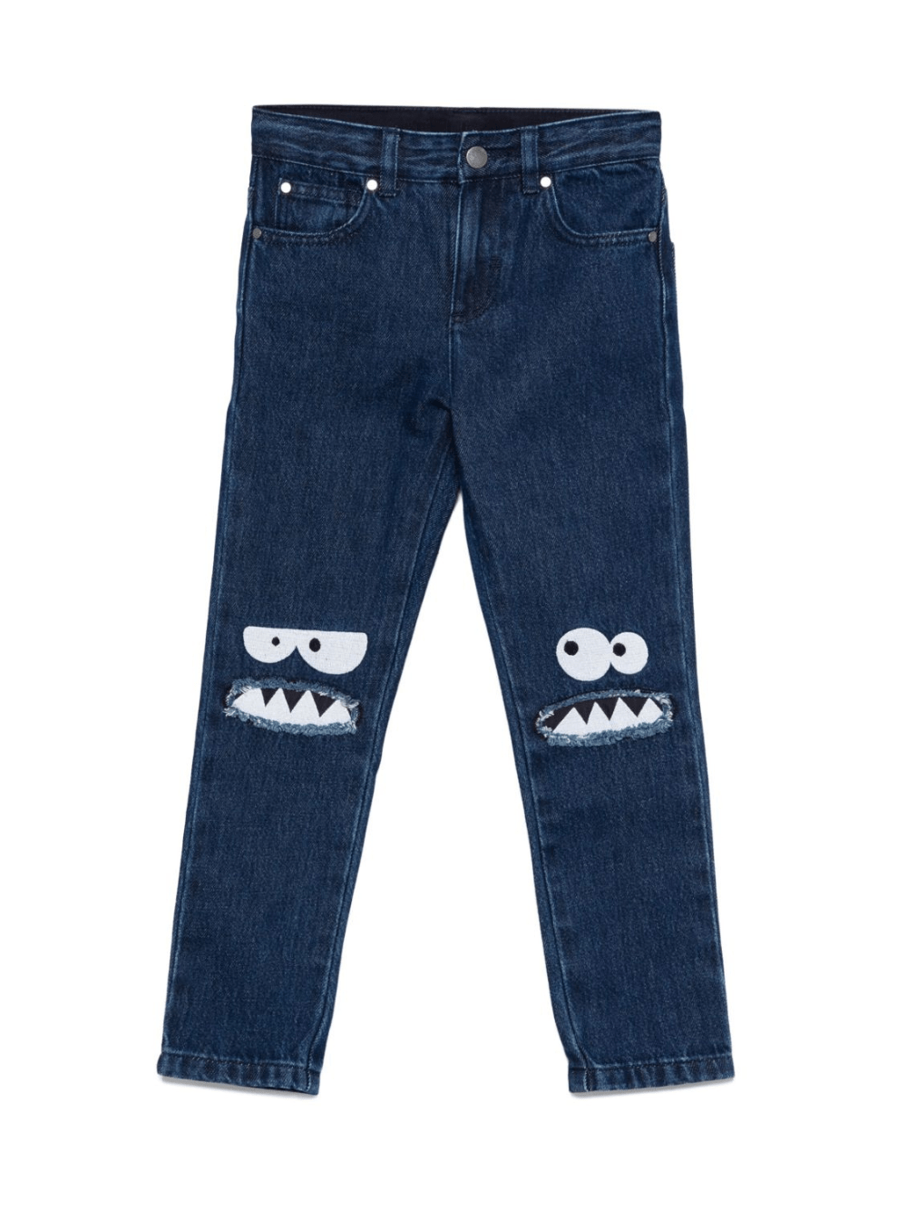 Jeans per bambino Stella McCartney Kids in denim con ricamo sul ginocchio - Rubino Kids